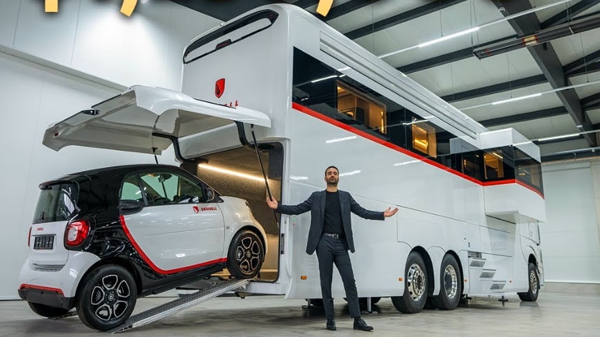 Futuristic Motorhome With a Small Garage Dembell M